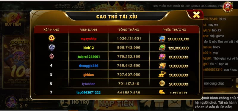 Cách tính tiền nổ hũ tài xỉu khi thắng tại nhà cái Xocdia88 4 Công thức tính jackpot tài xỉu